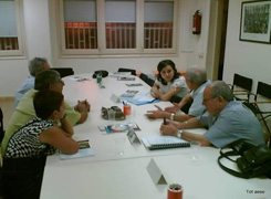 Lorena Farias en la entrevista con l�deres sociales