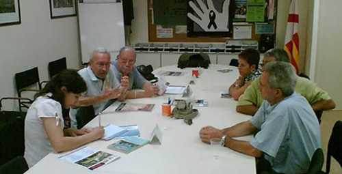 Lorena Farias en la entrevista con l�deres sociales